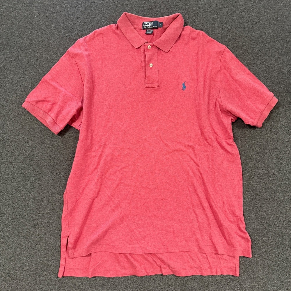 Modern Polo Ralph Lauren Polo Shirt Mens L Pink Good Short Sleeve Pony Logo